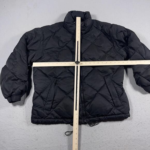 Eddie Bauer Jacket Womens‎ Medium Black Quilted Goose Down Puffer Winter Coat - Picture 3 of 8